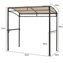 Costway 7Ft Grill Gazebo Patio Barbecue Canopy Shelter Soft Top Storage Hooks - thumbnail 2