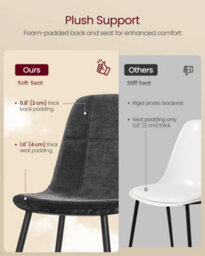 LEDREM Dining Chairs Set Of 2, Kitchen Chairs, Metal Frame, Adjustable Feet, Chenille Fabric, Glacier-Textured Synthetic Leather, Grey - thumbnail 7