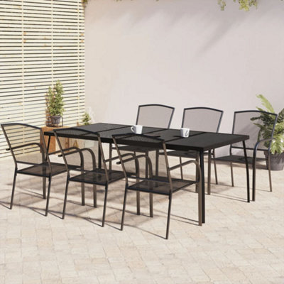 Berkfield 7 Piece Garden Dining Set Anthracite Steel