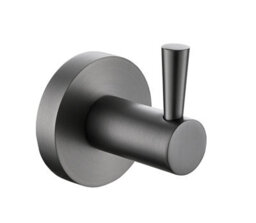 Bristan Round Robe Towel Hook Hanger Gun Metal Grey