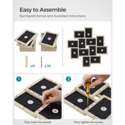 Songmics 12-Frame Wall Collage, Photo Display Set For Family Pictures, Memory Frame Collection, Natural Beige - thumbnail 5