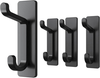 4-Piece Adhesive Wall Hooks, Bathroom Towel Rack, Kitchen Dishcloth Holder, No-Drill Wall Mount, Waterproof, Rustproof - image 1
