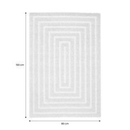 Sweeek - Indoor Rug With Beige And Cream Rectangle Pattern 150X80 Cm - Silo - thumbnail 5
