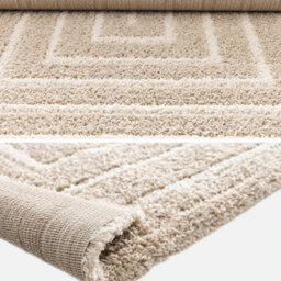 Sweeek - Indoor Rug With Beige And Cream Rectangle Pattern 150X80 Cm - Silo - thumbnail 3