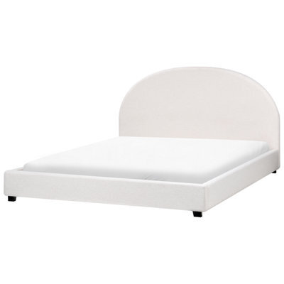 Beliani Bed Fabric Vaucluse 180 X 200 Cm (Eu Super King) Off-White - image 1