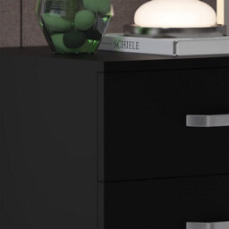 Fwstyle Tunis Black 3 Drawer Chest Of Drawers Modern Bedroom Furniture (H) 56Cm (W) 40Cm (D) 40Cm - thumbnail 3