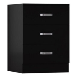Fwstyle Tunis Black 3 Drawer Chest Of Drawers Modern Bedroom Furniture (H) 56Cm (W) 40Cm (D) 40Cm - thumbnail 6