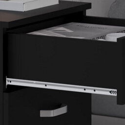 Fwstyle Tunis Black 3 Drawer Chest Of Drawers Modern Bedroom Furniture (H) 56Cm (W) 40Cm (D) 40Cm - thumbnail 5