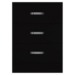 Fwstyle Tunis Black 3 Drawer Chest Of Drawers Modern Bedroom Furniture (H) 56Cm (W) 40Cm (D) 40Cm - thumbnail 7