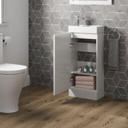 Affine Cloakroom Freestanding Vanity Unit Modern Bathroom Compact Basin Sink White - thumbnail 3