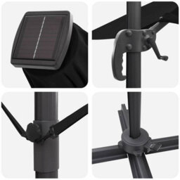 Berkfield Cantilever Roma Parasol Black, Black 352 X 251 X 265 Cm - thumbnail 9