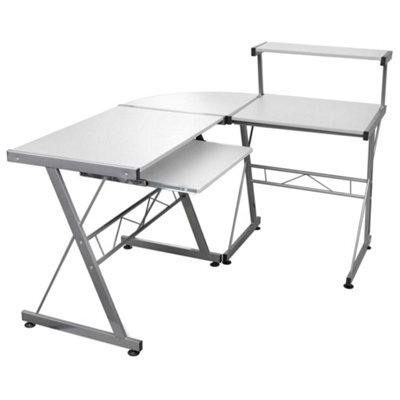 Berkfield Corner Computer Desk White 132X112X99 Cm Engineered Wood - image 1