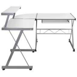 Berkfield Corner Computer Desk White 132X112X99 Cm Engineered Wood - thumbnail 3