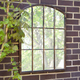 Primrose Metal Arched Glass Garden Mirror 2Ft 7In X 2Ft - thumbnail 1