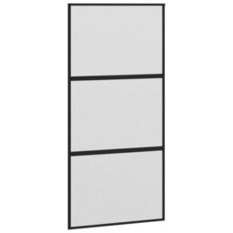 Berkfield Sliding Door Black 102.5X205 Cm Tempered Glass And Aluminium - thumbnail 2