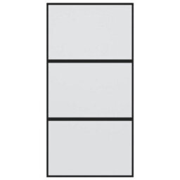 Berkfield Sliding Door Black 102.5X205 Cm Tempered Glass And Aluminium - thumbnail 4