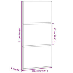 Berkfield Sliding Door Black 102.5X205 Cm Tempered Glass And Aluminium - thumbnail 8