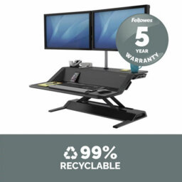 Fellowes Lotus™ Sit-Stand Workstation Patented Smooth Lift, 22 Height Levels, Dual Surfaces, Cable Management, Fully Assembled - thumbnail 5