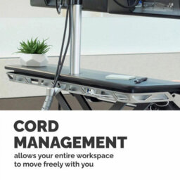 Fellowes Lotus™ Sit-Stand Workstation Patented Smooth Lift, 22 Height Levels, Dual Surfaces, Cable Management, Fully Assembled - thumbnail 4