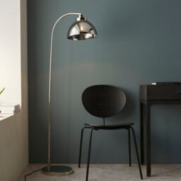 Luminosa Lighting Luminosa Caspa Task Floor Lamp, Bright Nickel Plate, Mirrored Glass - thumbnail 2