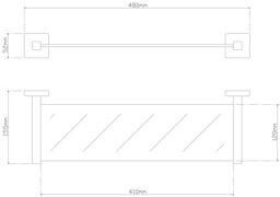 GoodHome Alessano Silver Effect Glass Shelf (L)48Cm X (D)15.5Cm - thumbnail 2