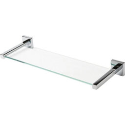 GoodHome Alessano Silver Effect Glass Shelf (L)48Cm X (D)15.5Cm - thumbnail 1