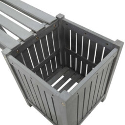 Berkfield Garden Bench With 2 Planters 150Cm Solid Acacia Wood Grey - thumbnail 4