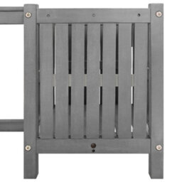 Berkfield Garden Bench With 2 Planters 150Cm Solid Acacia Wood Grey - thumbnail 5