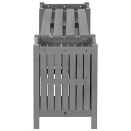 Berkfield Garden Bench With 2 Planters 150Cm Solid Acacia Wood Grey - thumbnail 3