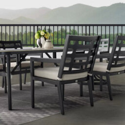 Xample Agio Formia 7 Piece Outdoor Dining Set, Sintered Stone Table, Swivel Rocker Chairs, Sunbrella Cushions, Cover Included - thumbnail 3