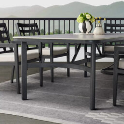 Xample Agio Formia 7 Piece Outdoor Dining Set, Sintered Stone Table, Swivel Rocker Chairs, Sunbrella Cushions, Cover Included - thumbnail 4