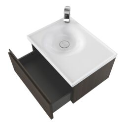 GoodHome Kentia Walnut Veneer Wall-Mounted Bathroom Cabinet (H) 300mm (W) 600mm - thumbnail 5