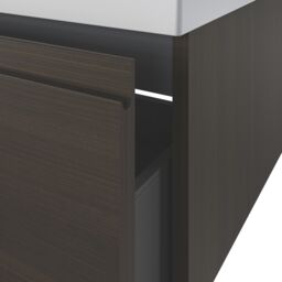 GoodHome Kentia Walnut Veneer Wall-Mounted Bathroom Cabinet (H) 300mm (W) 600mm - thumbnail 6