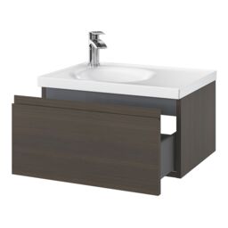 GoodHome Kentia Walnut Veneer Wall-Mounted Bathroom Cabinet (H) 300mm (W) 600mm - thumbnail 4