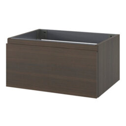 GoodHome Kentia Walnut Veneer Wall-Mounted Bathroom Cabinet (H) 300mm (W) 600mm - thumbnail 1