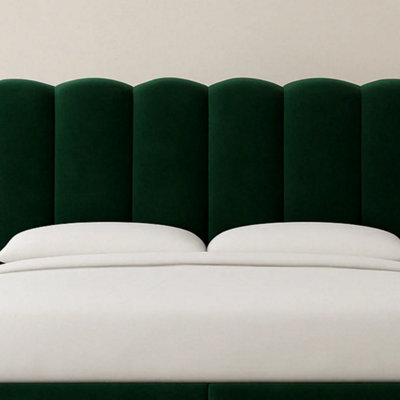 "Urban Textures - Elara Luxury 26"" High Boucle Fabric Upholstered Cloud Headboard - Green" - image 1