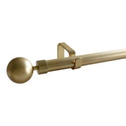 GoodHome Elasa Satin Brass Effect Extendable Ball Single Curtain Pole Set, (L)2000mm-3300mm (Dia)28mm - thumbnail 8