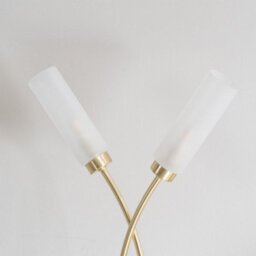 Valuelights Maya 3 Way Curved Arm Brushed Gold Floor Lamp For Living Room Lounge Hallway Light - Led Bulbs Included - thumbnail 3