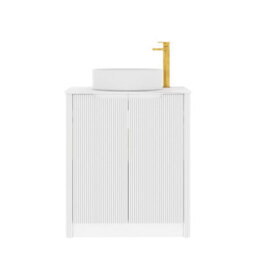 Royal Bathrooms Avenza 800mm Matt White Floor Standing Bathroom Vanity Unit 2 Door With Art Round Basin - thumbnail 6