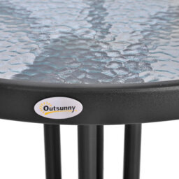 Wyld Haus Rano 60Cm Round Metal Bistro Table With Tempered Glass Top - Black - thumbnail 8