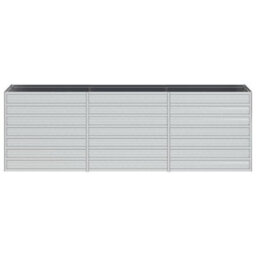 Berkfield Garden Raised Bed 240X40X77 Cm Galvanized Steel Silver - thumbnail 4