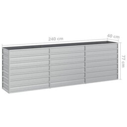 Berkfield Garden Raised Bed 240X40X77 Cm Galvanized Steel Silver - thumbnail 7