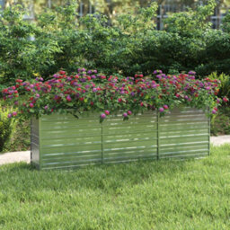 Berkfield Garden Raised Bed 240X40X77 Cm Galvanized Steel Silver - thumbnail 1