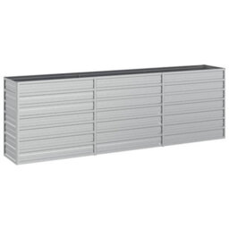 Berkfield Garden Raised Bed 240X40X77 Cm Galvanized Steel Silver - thumbnail 2