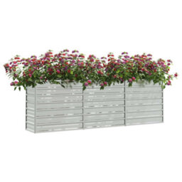 Berkfield Garden Raised Bed 240X40X77 Cm Galvanized Steel Silver - thumbnail 3