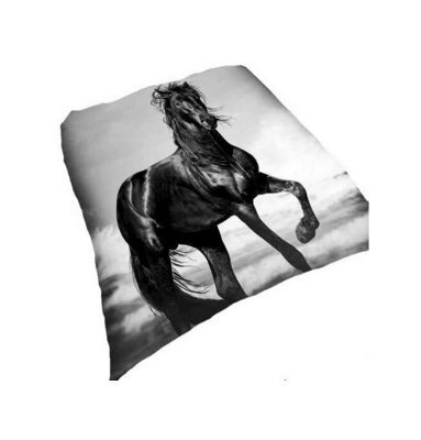 3D Wildlife Animals Printed Designs Luxurious Super Soft Blanket For Sofa Warm & Cozy Throws Faux Fur Reversible Horse 150 X 200Cm - image 1