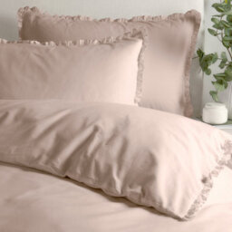 Wylder Tilly 100% Cotton Ruffle Duvet Cover Set, King, Pink - thumbnail 2