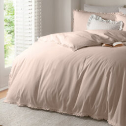 Wylder Tilly 100% Cotton Ruffle Duvet Cover Set, King, Pink - thumbnail 3