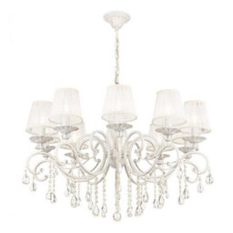Luminosa Lighting Luminosa Grace Chandelier White With Gold & Crystal, 10 Light, E14 - thumbnail 5