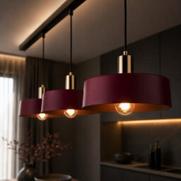 Luminosa Lighting Luminosa Wine Bar Pendant Ceiling Light Black, Burgundy, Gold 3X E27 - thumbnail 3